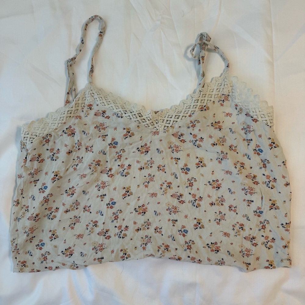 American Eagle Outfitters Floral Cami with Lace Detail
